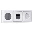 Busch-Jaeger Unterputz-Radio-Set: Radio BTconnect DAB+ + Lautsprecher-Einsatz + Steckdose + Studioweiß carat® + 1723-184K future® linear 3-fach Rahmen