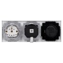 Busch-Jaeger Unterputz-Radio-Set:  8215 U-101 Busch-Radio DAB+ + 8252-914-101 Zentralscheibe für Busch-Radio + 20 EUC-914 SCHUKO® Steckdose + 8223 U Lautsprecher-Einsatz + 8253-914 Zentralscheibe + 1723-914 3-fach Rahmen, Alpinweiß Busch-balance® SI