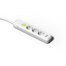 Voxura M03-WS3-15 Mehrfachsteckdosenleiste 3-fach mit Kabel 1,5m und Schalter und USB weiß