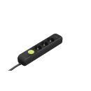 Voxura M03-SW3-15 Mehrfachsteckdosenleiste 3-fach mit Kabel 1,5m und Schalter und USB schwarz