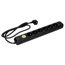 Voxura M03-SW6-15 Mehrfachsteckdosenleiste 6-fach mit Kabel 1,5m und Schalter und USB schwarz