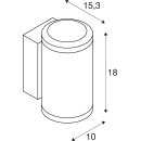SLV 1006329 Enola Oculus WL Up/Down Wandaufbauleuchte Anthrazit 20W 1880/2120lm 3000/4000K CRI90 100°
