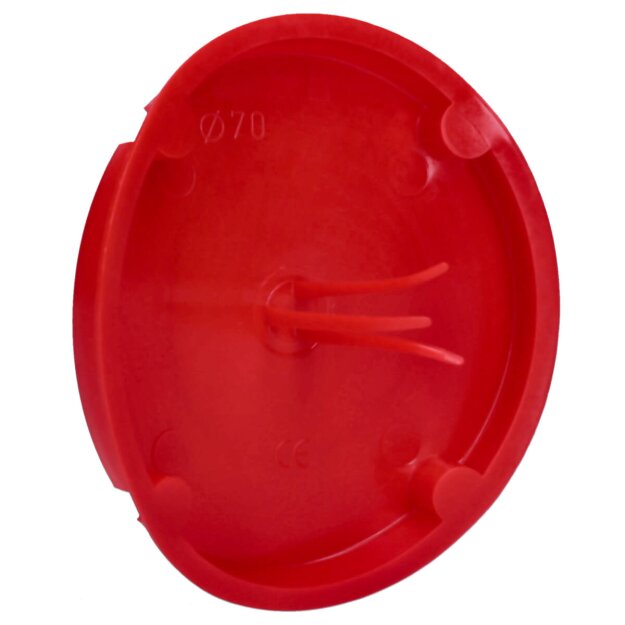 Voxura K04-0200-70 Signaldeckel rot Ø 70mm für Unterputz-Gerätedose Unterputzdose Schalterdose Verteilerdose rund