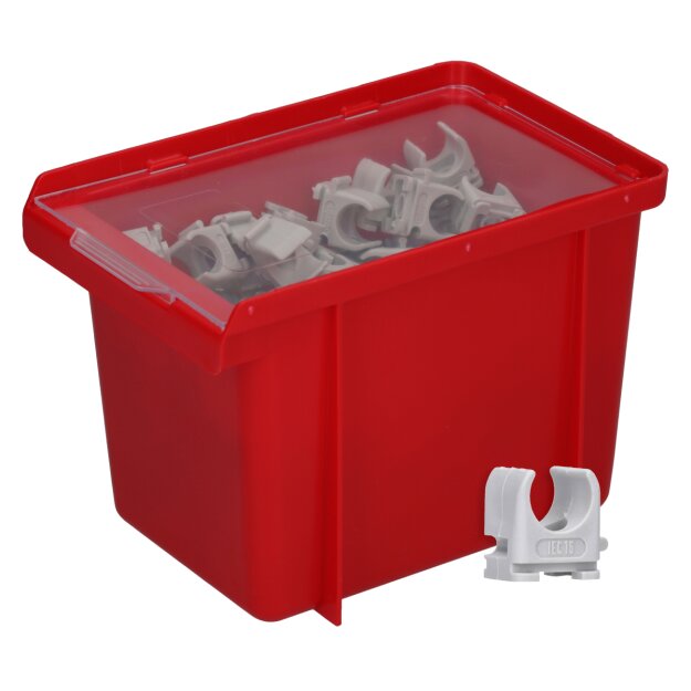 Voxura K05-1604-16 Rohr-Klemmschellen IEC 16 RAL 7035 in roter Box