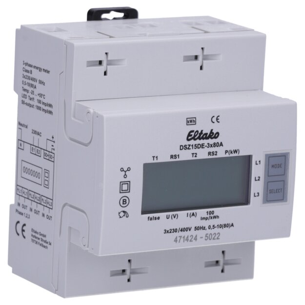 Eltako 28380615 Drehstromzähler ohne MID DSZ15DE-3x80A