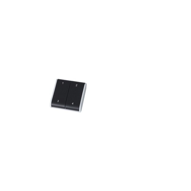 Eltako 30000770 Funk-Handsender batterie- und leitungslos mit Doppelwippe Alu/Anthrazit-Soft FHS4-al/anso