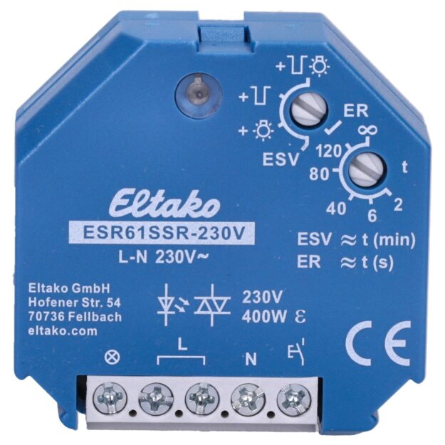 Eltako 61100003 Stromstoß-Schaltrelais geräuschlos mit Solid-State-Relais ESR61SSR-230V