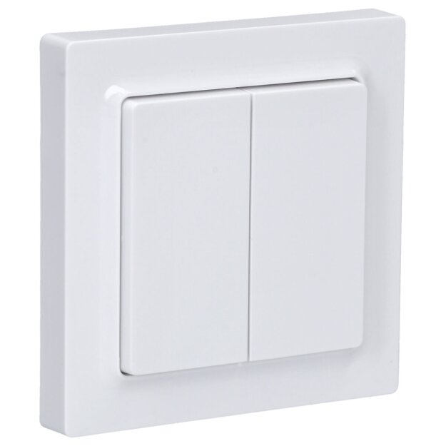 Eltako 30055705 Funktaster Reinweiß glänzend 55x55mm batterie- und leitungslos mit Doppelwippe E-Design55 F4T55E-wg