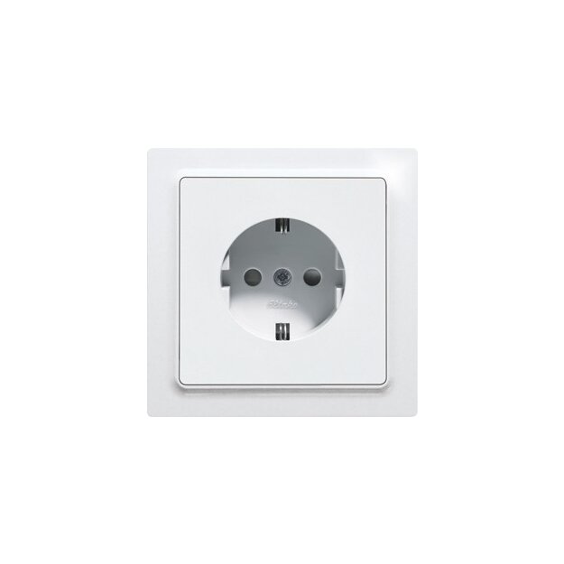 Eltako 30055895 Schutzkontakt-Steckdose mit Oberteil Reinweiß glänzend E-Design55 DSS55E-wg
