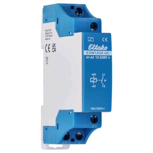 Eltako 21100801 Stromstoßschalter 1 Schließer potenzialfrei 16A/250V AC mit Wolfram-Vorlaufkontakt ESW12DX-UC