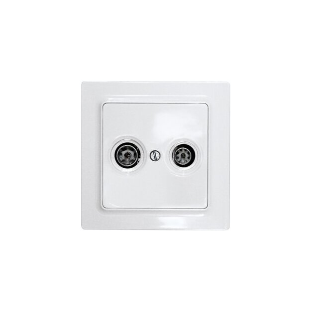 Eltako 30055838 TV/RF-Abdeckung für E-Design55-Rahmen Reinweiß glänzend TV55E/2-wg