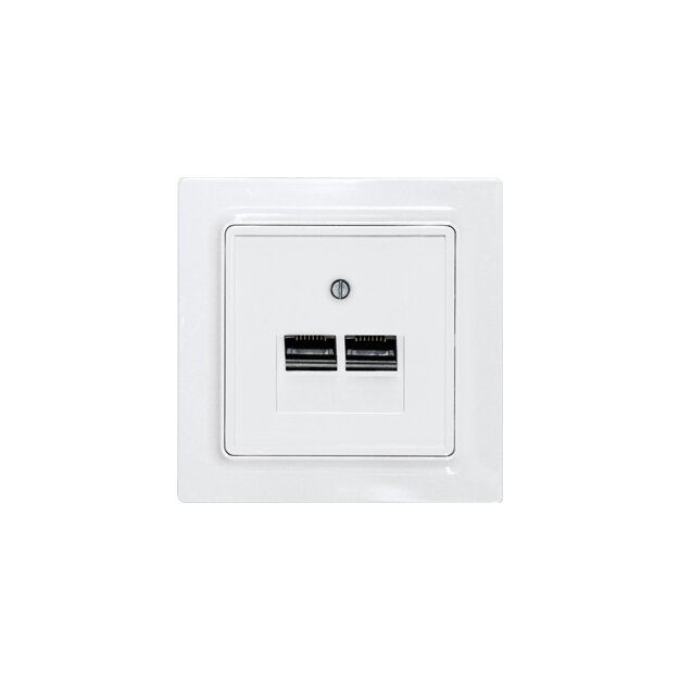 Eltako 30055842 UAE/IAE-Abdeckung 2-fach für E-Design55-Rahmen Reinweiß glänzend UAE55E/2-wg