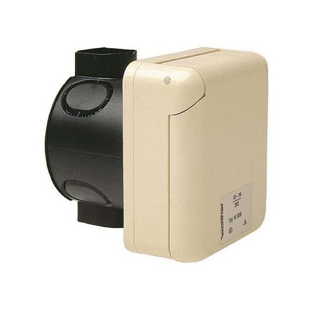 Walther 418306 MONDO Unterputzwandsteckdose 16A 3P 6h mit UP-Dose und Putzausgleich in kleiner Form und Perlweiß