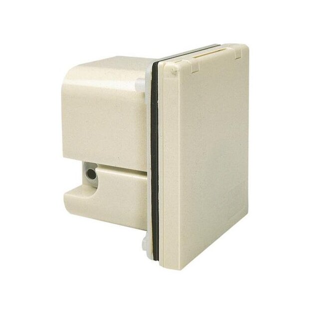 Walther 612306 Caravan Einbaugerätestecker 16A 3P 6h mit Befestigungsrahmen Weiß