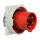 Walther 679 Anbaugerätestecker gerade 125A 5P 6h mit angeschraubtem Flansch 130x130mm