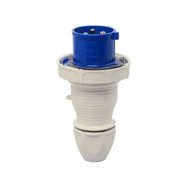 Walther 239306 Wasserdichter Stecker 32A 3P 6h mit außenliegender Kabelverschraubung
