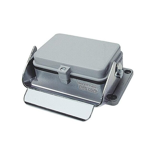 Walther 714448 Anbaugehäuse B48 BB92 D128 DD216 und 2-mal MOB24 aus Aluminium der Höhe 41mm mit Klappdeckel und Längsverriegelungsbügel