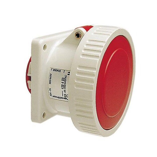 Walther 469504 Wasserdichte Anbaudose gerade 63A 5P 4h mit Flansch 107x100mm