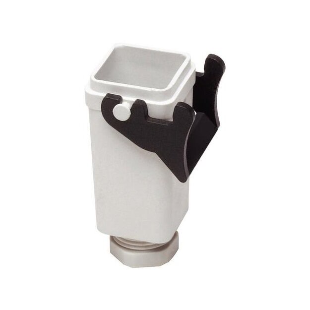 Walther T700623MS Kupplungsgehäuse A3 A4 A5 D7 und D8 aus Kunststoff der Höhe 60,5mm mit Längsverriegelungsbügel 1xM20 Stutzen und Kabeleinführung gerade in Lichtgrau