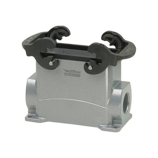 Walther P711016MS Sockelgehäuse B16 BA6 BB32 D40 DD72 und MOB16 aus Aluminium der Höhe 68mm mit Querverriegelungsbügeln und 1xM25 Stutzen