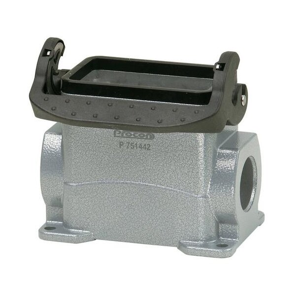 Walther P711410MS Sockelgehäuse B10 BB18 DD42 und MOB10 aus Aluminium der Höhe 53mm mit Längsverriegelungsbügel und 1xM20 Stutzen
