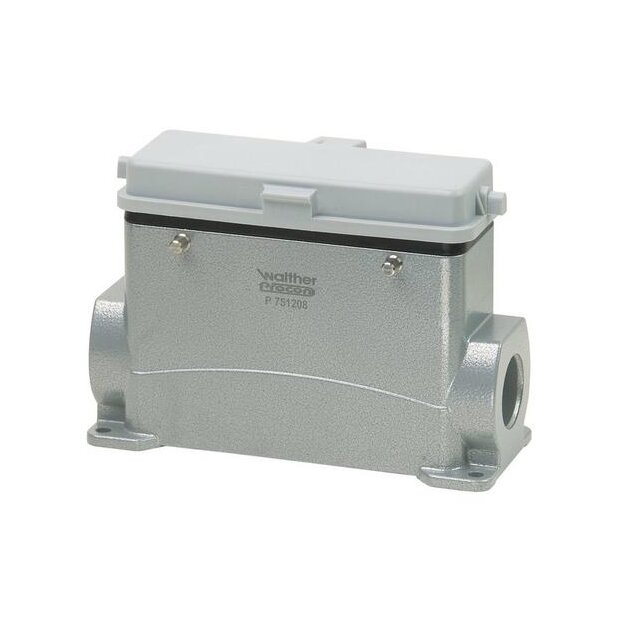 Walther P711224MS Sockelgehäuse B24 BB46 D64 DD108 und MOB24 aus Aluminium der Höhe 68mm mit Klappdeckel Querverriegelungsnocken und 1xM25 Stutzen