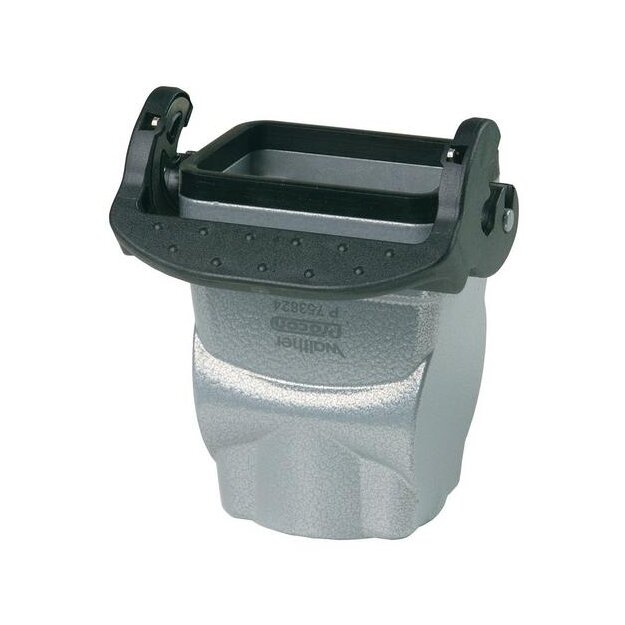 Walther P753824 Kupplungsgehäuse B6 BB10 DD24 und MOB6 aus Aluminium der Höhe 77,5mm mit Längsverriegelungsbügel 1xM25 Gewindebohrung und Kabeleinführung gerade