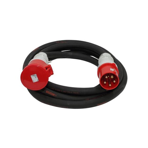 Walther 39600516050 CEE-Verlängerungsleitung mit Stecker und Kupplung 63A 5P 400V 6h IP44 5m lang und Typ H07RN-F 5G16
