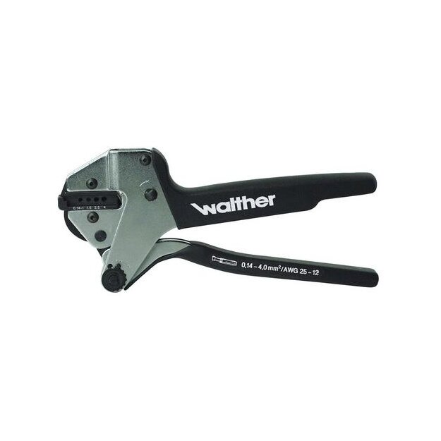 Walther 710611 Crimpzange für gedrehte Kontakte mit Leiterquerschnitte von 0,14-4qmm