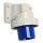 Walther 619306 Wasserdichter Anbaugerätestecker schräg 16A 3P 6h mit angeschraubtem Flanschgehäuse 52x65mm