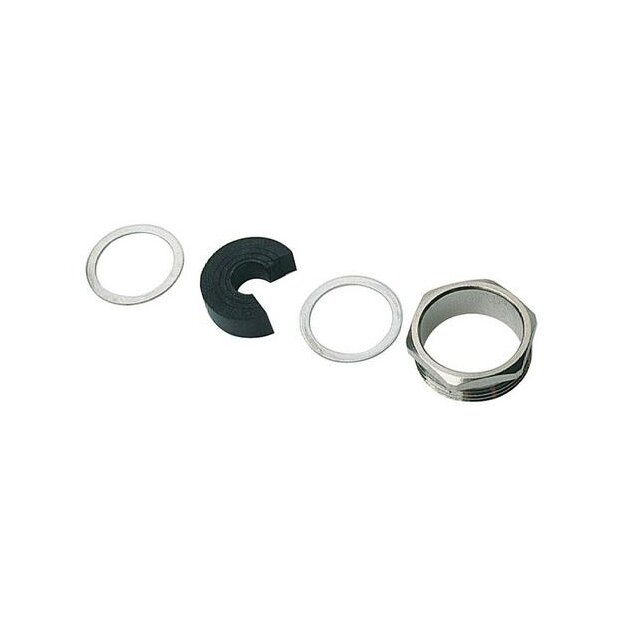 Walther 717637 Druckschraube aus vernickeltem Messing mit Dicht-/ Druckring aus verzinktem Stahl M20