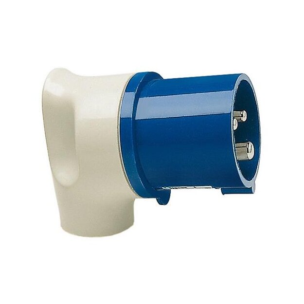 Walther 216406 MONDO Winkelstecker 16A 4P 6h mit dem Gehäusehinterteil in Lichtgrau