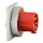 Walther 667 Anbaugerätestecker gerade 63A 5P 6h IP67 mit angeschraubtem Flanschgehäuse 118x118mm