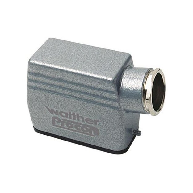 Walther T708610 Tüllengehäuse A10 und D15 aus Aluminium der Höhe 66mm mit Längsverriegelungsnocken 1xM20 Gewindebohrung und Kabeleinführung seitlich