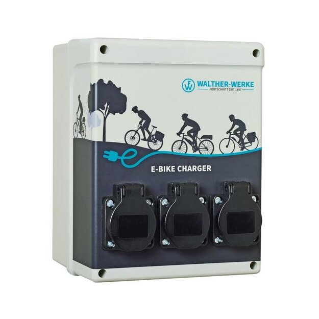Walther 986970001 E-Bike Charger mit 3 Schutzkontaktsteckdosen