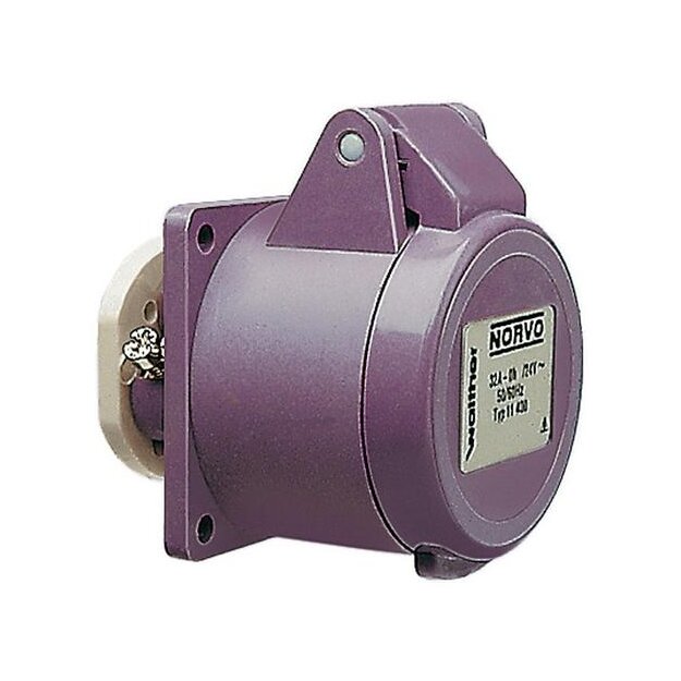 Walther 10400 NORVO Anbaudose gerade 16A 2P 0h für Kleinspannung mit Flansch 50x50mm