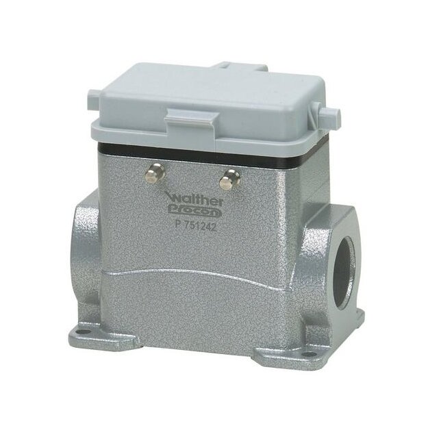 Walther P711210MS Sockelgehäuse B10 BB18 DD42 und MOB10 aus Aluminium der Höhe 53mm mit Klappdeckel Querverriegelungsnocken und 1xM20 Stutzen