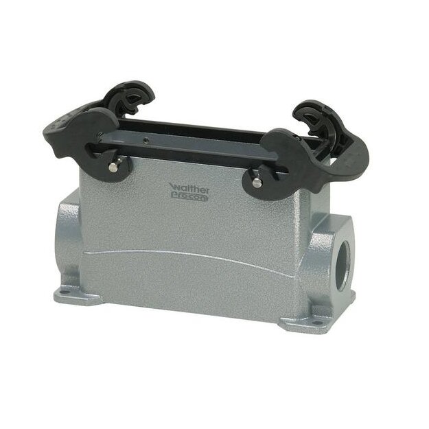 Walther P75710840MS Sockelgehäuse B24 BB46 D64 DD108 und MOB24 aus Aluminium der Höhe 84mm mit Querverriegelungsbügeln und 2xM40 Stutzen