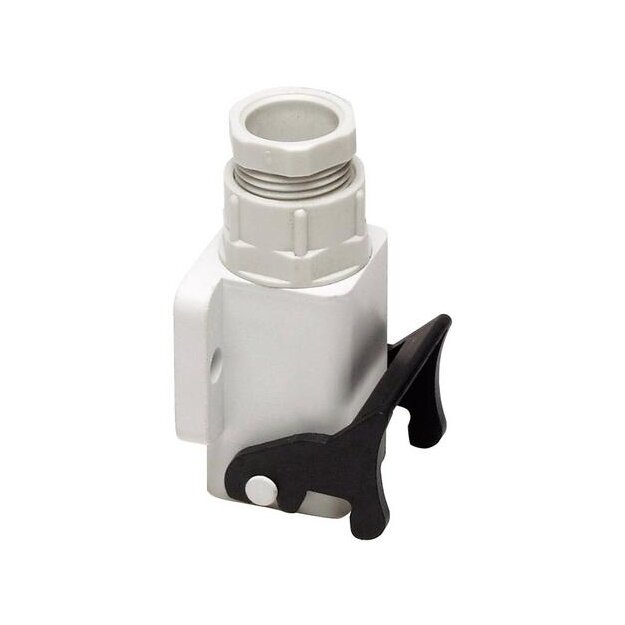 Walther T700671 Sockelgehäuse A3 A4 A5 D7 und D8 aus Kunststoff der Höhe 25,5mm mit Längsverriegelungsbügel 1xM20 Gewindebohrung und in schwarz