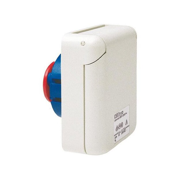 Walther 417306RW MONDO Anbaudose gerade 16A 3P 6h mit Flansch 90x90mm Reinweiß auch für Kanalinstallation geeignet