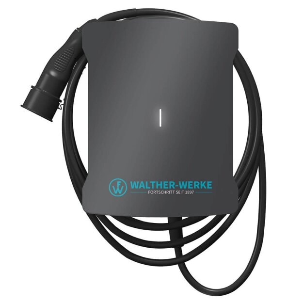 Walther 98100133 Wallbox basicEVO PRO mit 1 Ladepunkt/max.11kW/16A u 5m Ladeleitung inkl Kommunikationsschnittstelle (Modbus RTU)