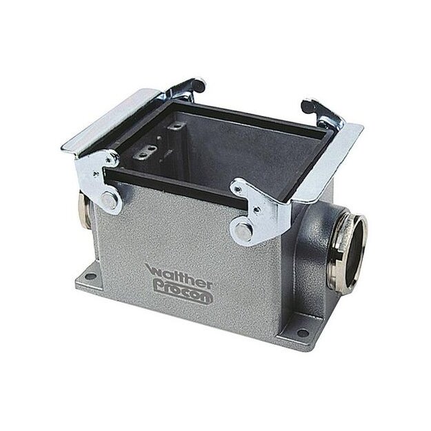 Walther T711132MS Sockelgehäuse B32 BA12 BB64 D80 DD144 und 2-mal MOB16 aus Aluminium der Höhe 72mm mit Querverriegelungsbügeln und 2xM32 Stutzen
