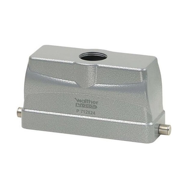 Walther P718924 Tüllengehäuse B24 BB46 DD108 und MOB24 aus Aluminium der Höhe 76mm mit Längsverriegelungsnocken 1xM32 Gewindebohrung und Kabeleinführung gerade