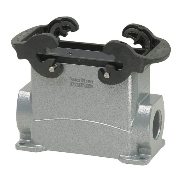 Walther P75707240MS Sockelgehäuse B16 BA6 BB32 D40 DD72 und MOB16 aus Aluminium der Höhe 84mm mit Querverriegelungsbügeln und 1xM40 Stutzen