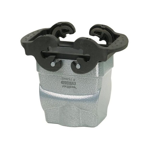 Walther P753642 Kupplungsgehäuse B10 BB18 DD42 und MOB10 aus Aluminium der Höhe 77,5mm mit Querverriegelungsbügeln 1xM25 Gewindebohrung und Kabeleinführung gerade