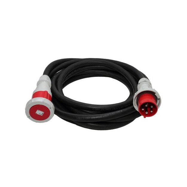 Walther 39600516100067 CEE-Verlängerungsleitung mit Stecker und Kupplung 63A 5P 400V 6h IP67 10m lang und Typ H07RN-F 5G16