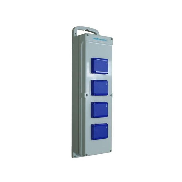 Walther 6500004 Tragbare Kunststoff-Steckdosenleiste 16A mit 4 Schukos und Anschluss bis 6qmm 3P