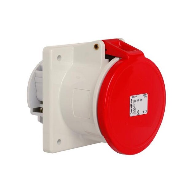 Walther 460406 Anbaudose gerade 63A 4P 6h mit Flansch 107x100mm