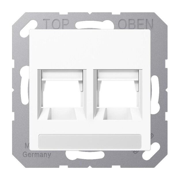 Jung A1569-2NAWEWW Abdeckung (gerastet) für Modular-Jack-Steckbuchsen 2-fach Radiall Thermoplast Alpinweiß