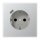 Jung AL1520-18C SCHUKO-Steckdose mit USB-Ladegerät Safety+ Typ C Aluminium AlMg1 Naturton mattgebeizt Weiß